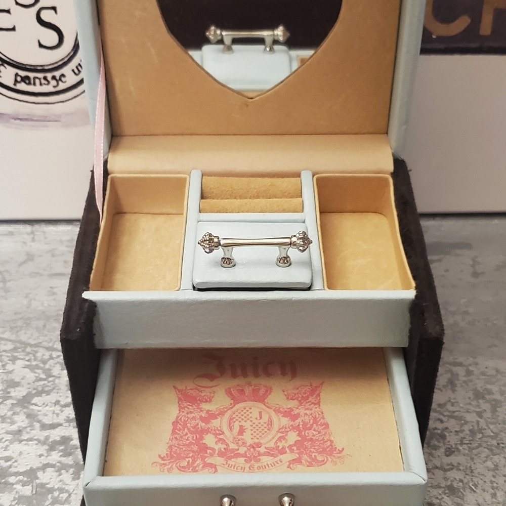 *SOLD* Juicy Couture Baby Blue & Black Velour Jewelry Box! - Picture 5 of 8